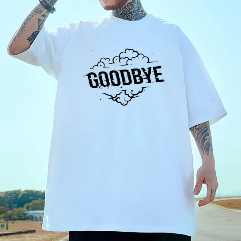 GOODBYE Print Men's Cotton T-shirt sold by Shopnova