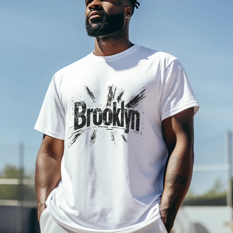 Men's Brooklyn Vintage Print Short Sleeve T-shirt sold by Shopnova
