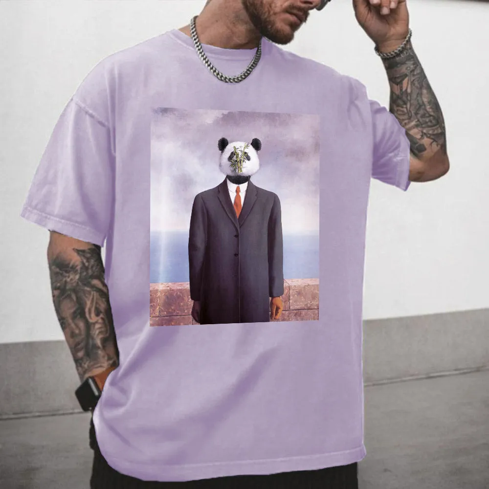 Panda Graphic Alphabet Print Casual Men's T-Shirt sold by Shopnova product image thumbnail 2