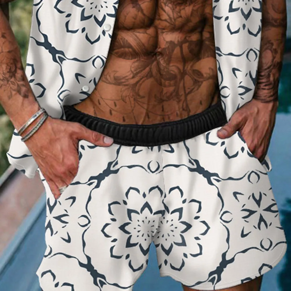 Men's Flower Printed Two Pieces Outfits sold by Shopnova product image thumbnail 3