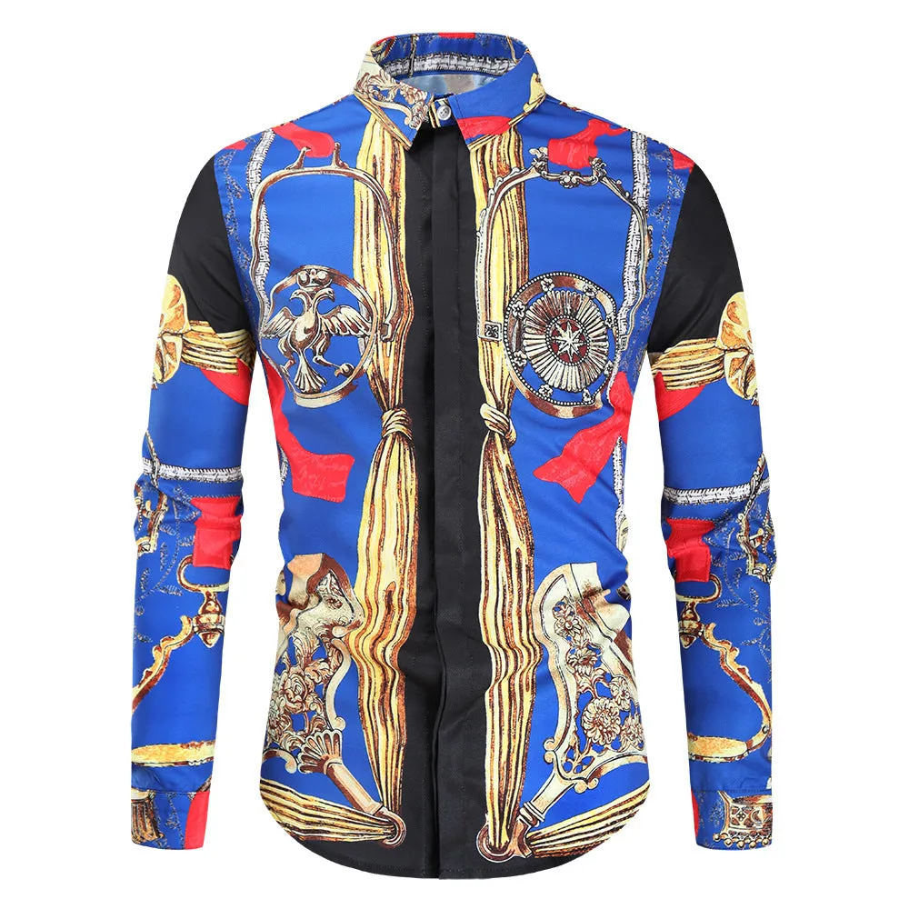 Men's Luxury Retro Long Sleeve shirts sold by Shopnova