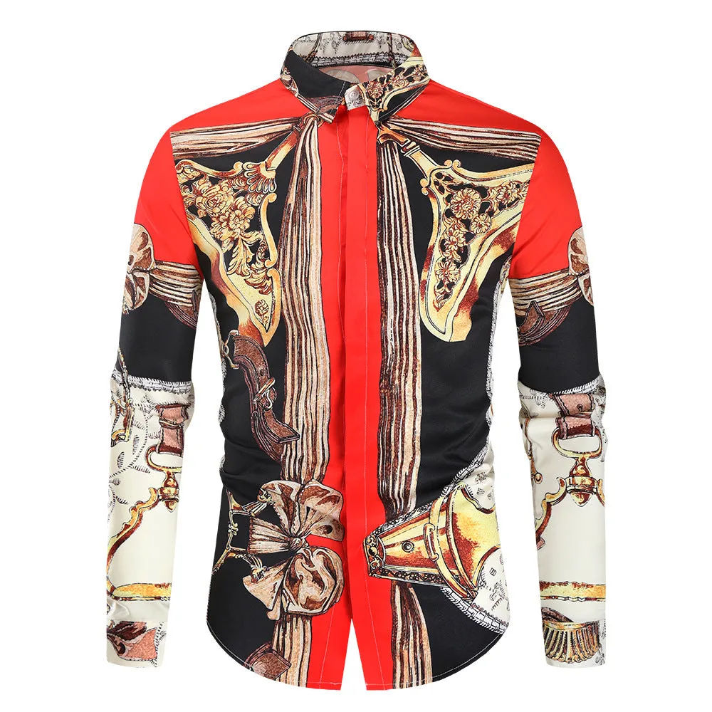 Men's Luxury Retro Long Sleeve shirts sold by Shopnova product image thumbnail 2