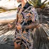 Casual Solid Color Printing Two-piece Suit sold by Shopnova