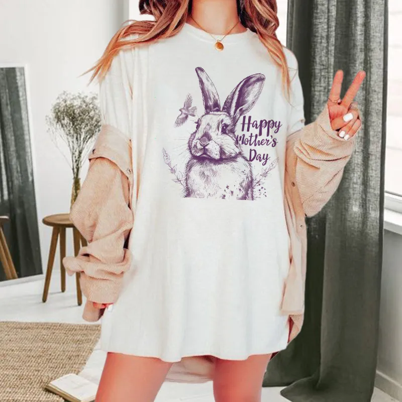 Happy Mother's Day Purple Bunny Women's T-shirt sold by Shopnova