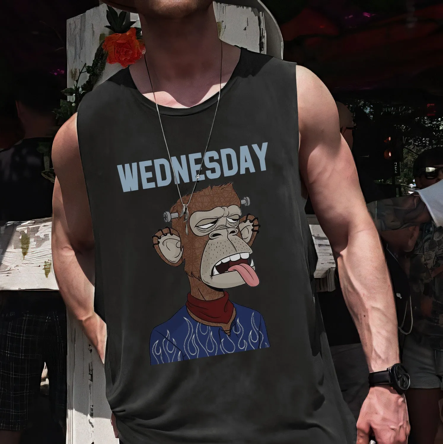 Wednesday Alphabet Graphic Print Men's Tank Top sold by Shopnova product image thumbnail 5