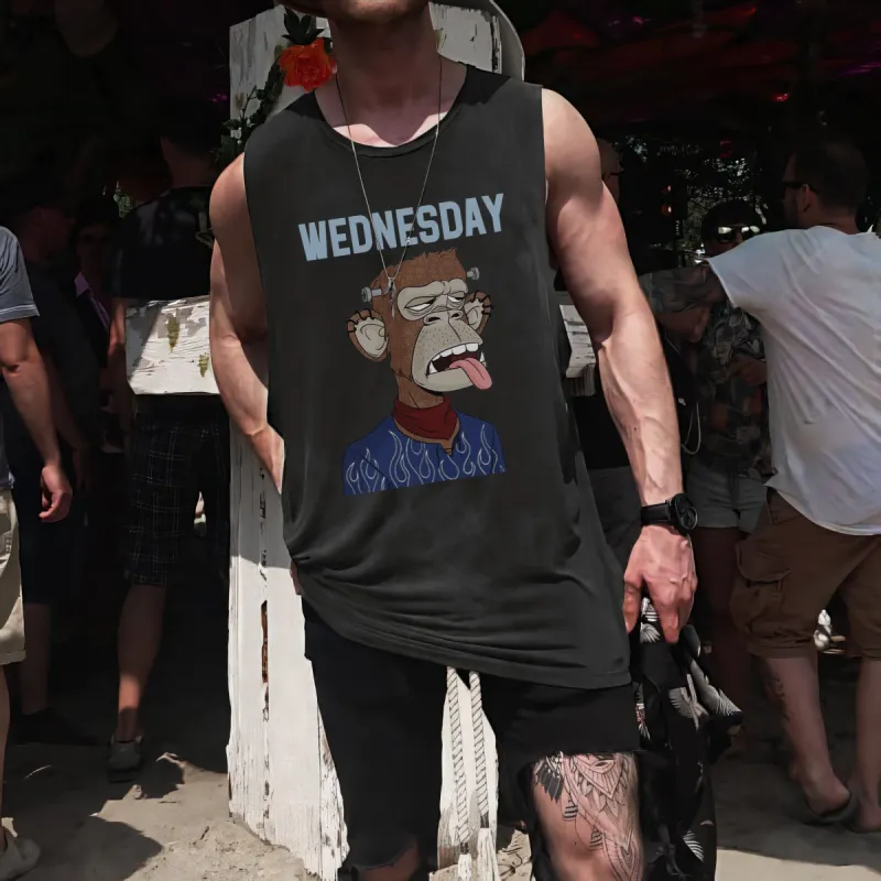 Wednesday Alphabet Graphic Print Men's Tank Top sold by Shopnova