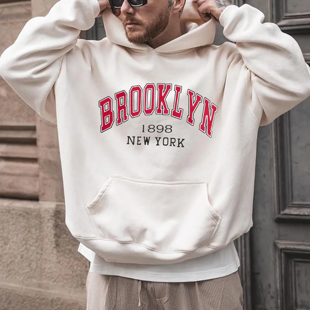 BROOKLYN Alphabet Graphic Print Men's Oversize Street Style Hoodie sold by Shopnova
