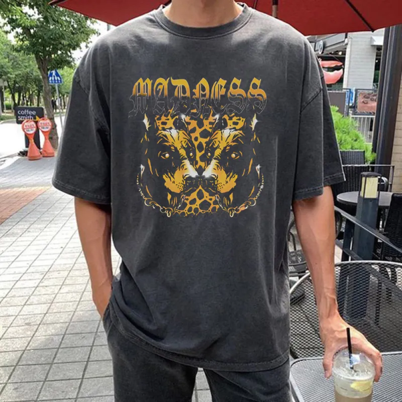 Graphic Print Casual Loose Men's Short Sleeve T-Shirt sold by Shopnova