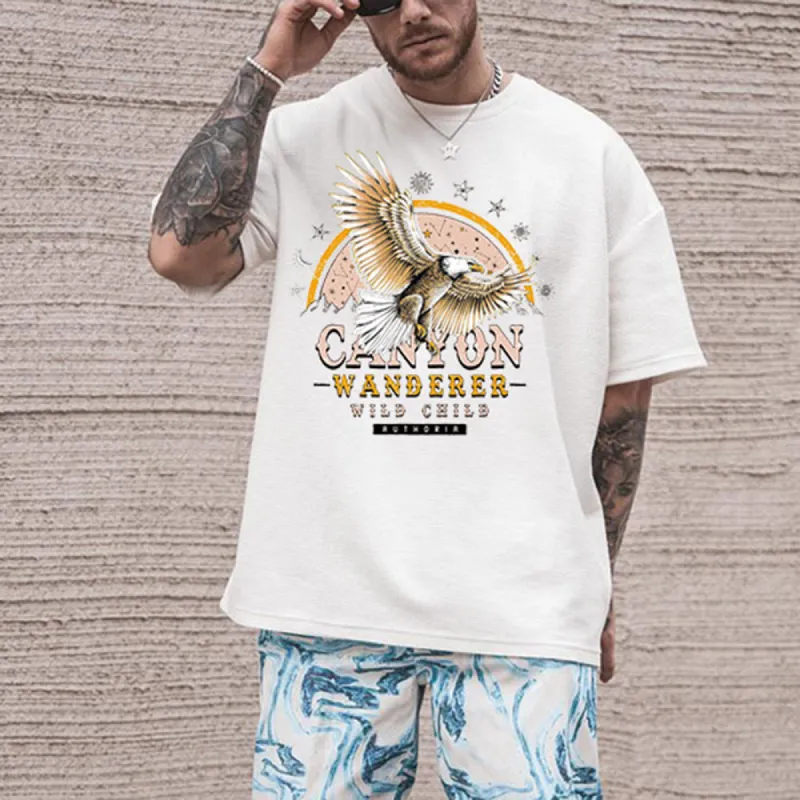 Eagle Graphic Print Casual Men's T-Shirt sold by Shopnova