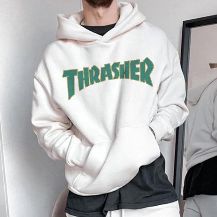 Graphic Print Simple Hooded Long Sleeve Men's Sweatshirt sold by Shopnova