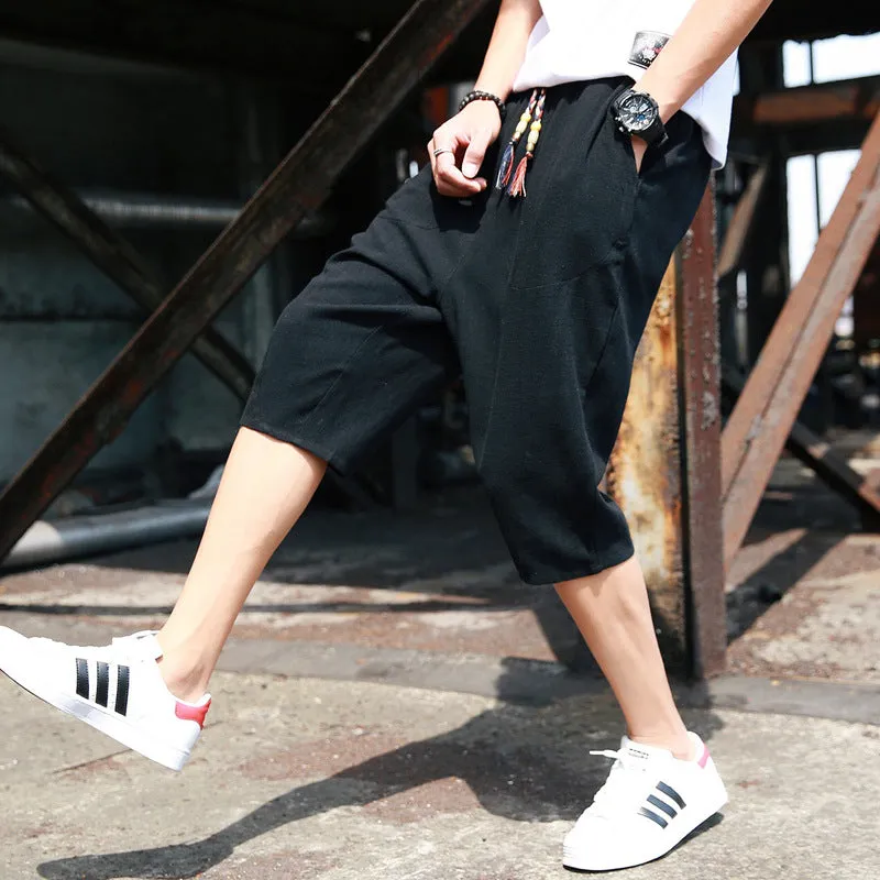 Casual Plain Men's Cotton Linen 7 Points Shorts sold by Shopnova product image thumbnail 5