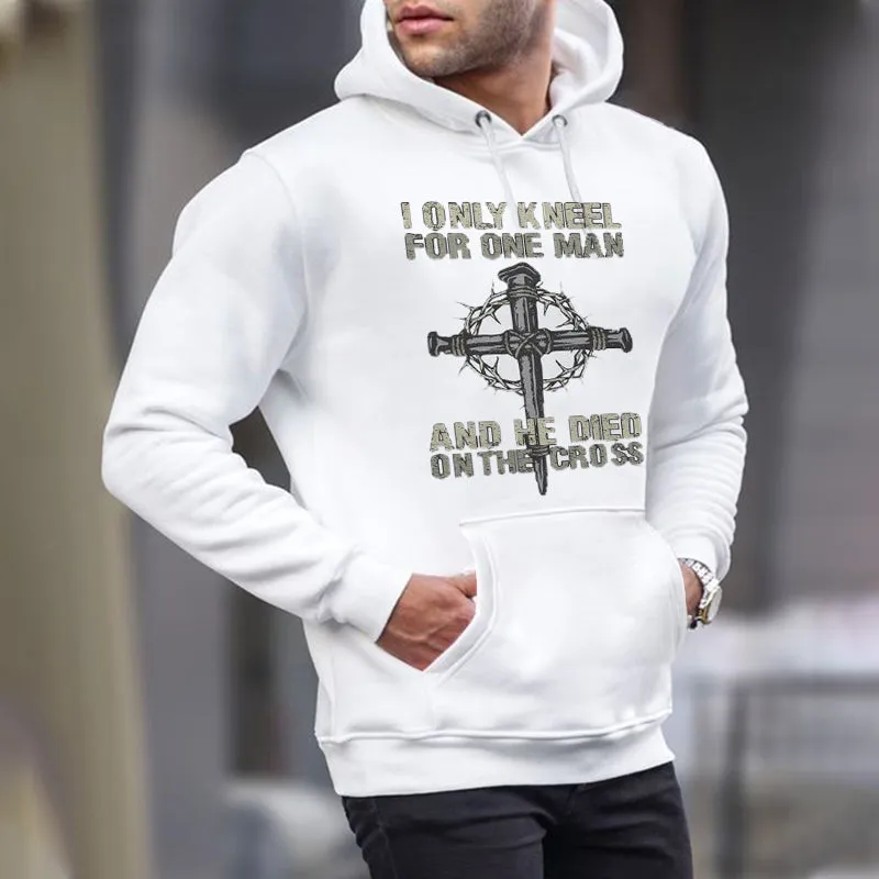 Juses Cross Men's Loose Fit Fleeced Hoodies sold by Shopnova