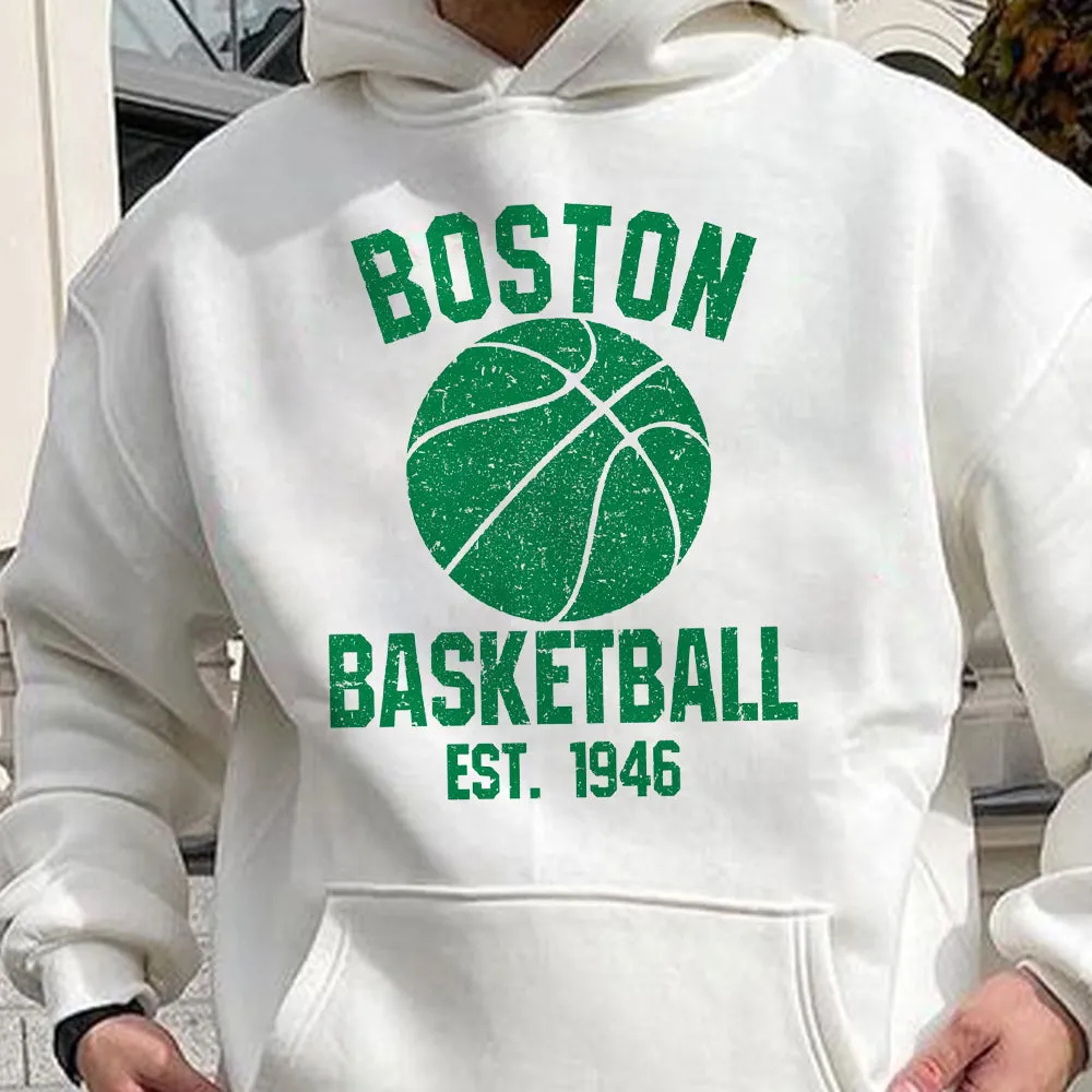 Alphabet graphic print casual men's hooded sweatshirt sold by Shopnova product image thumbnail 2