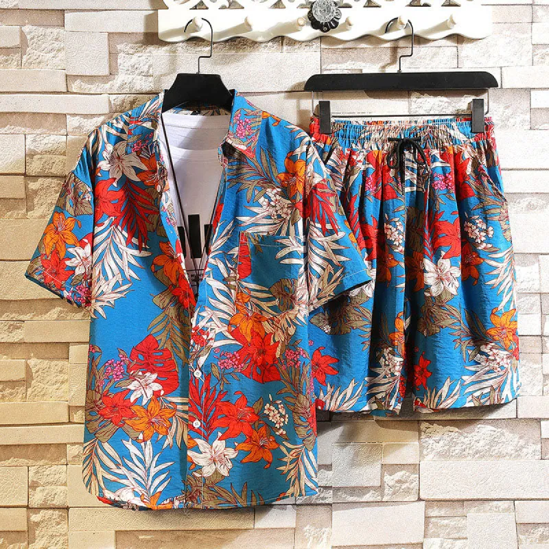 Fashion Casual Hawaiian Resort Style Beach Suit sold by Shopnova