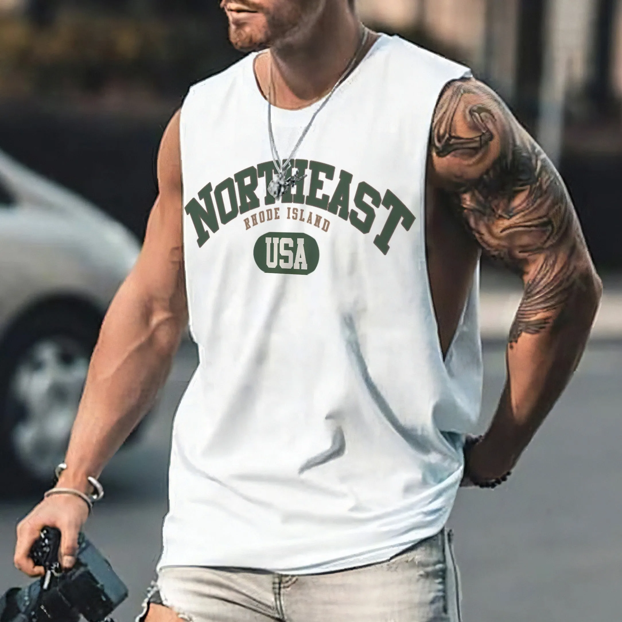 Northeast Printed Men's Streetwear Casual Tank Top sold by Shopnova product image thumbnail 2