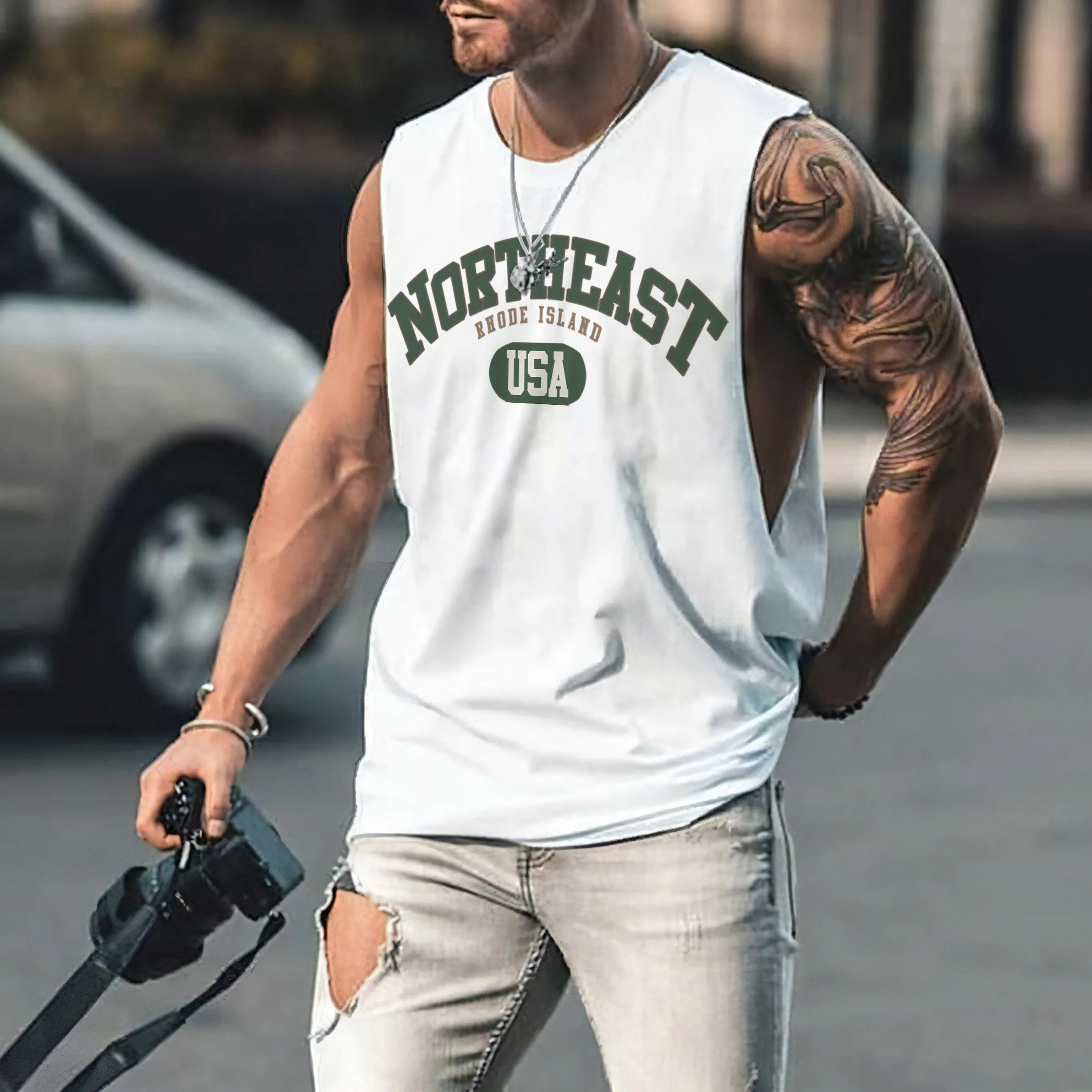 Northeast Printed Men's Streetwear Casual Tank Top sold by Shopnova