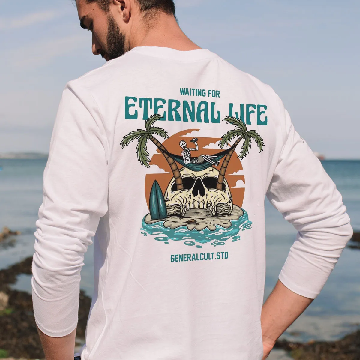 Waiting for Eternal Life Men's Casual Long Sleeve T-Shirts-B sold by Shopnova product image thumbnail 2