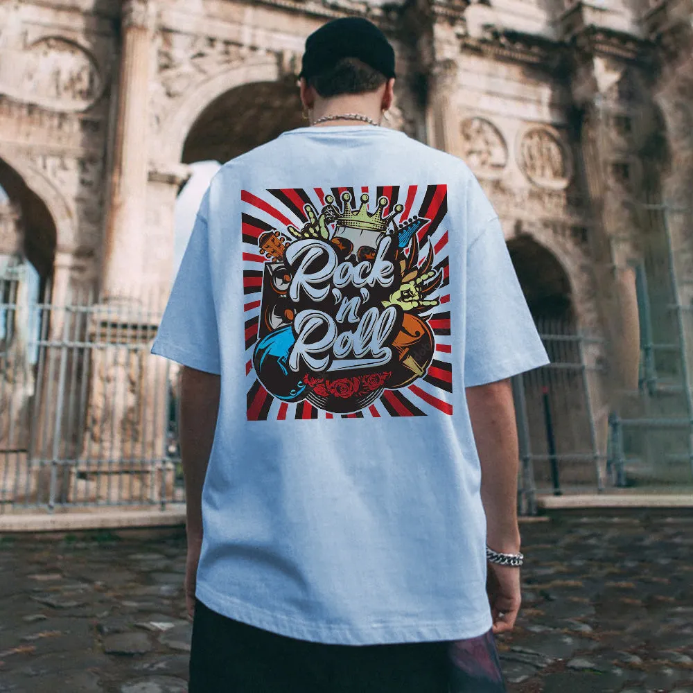 Rock In Roll Music Graphic Print Statement Casual Men's T-Shirt sold by Shopnova product image thumbnail 2