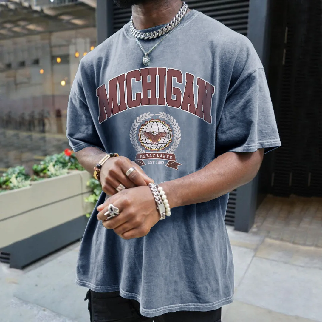 Michigan Graphic Print Men's Fashion T-Shirt sold by Shopnova product image thumbnail 5
