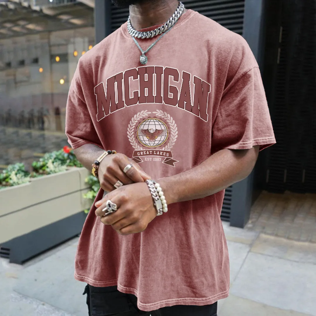 Michigan Graphic Print Men's Fashion T-Shirt sold by Shopnova product image thumbnail 4