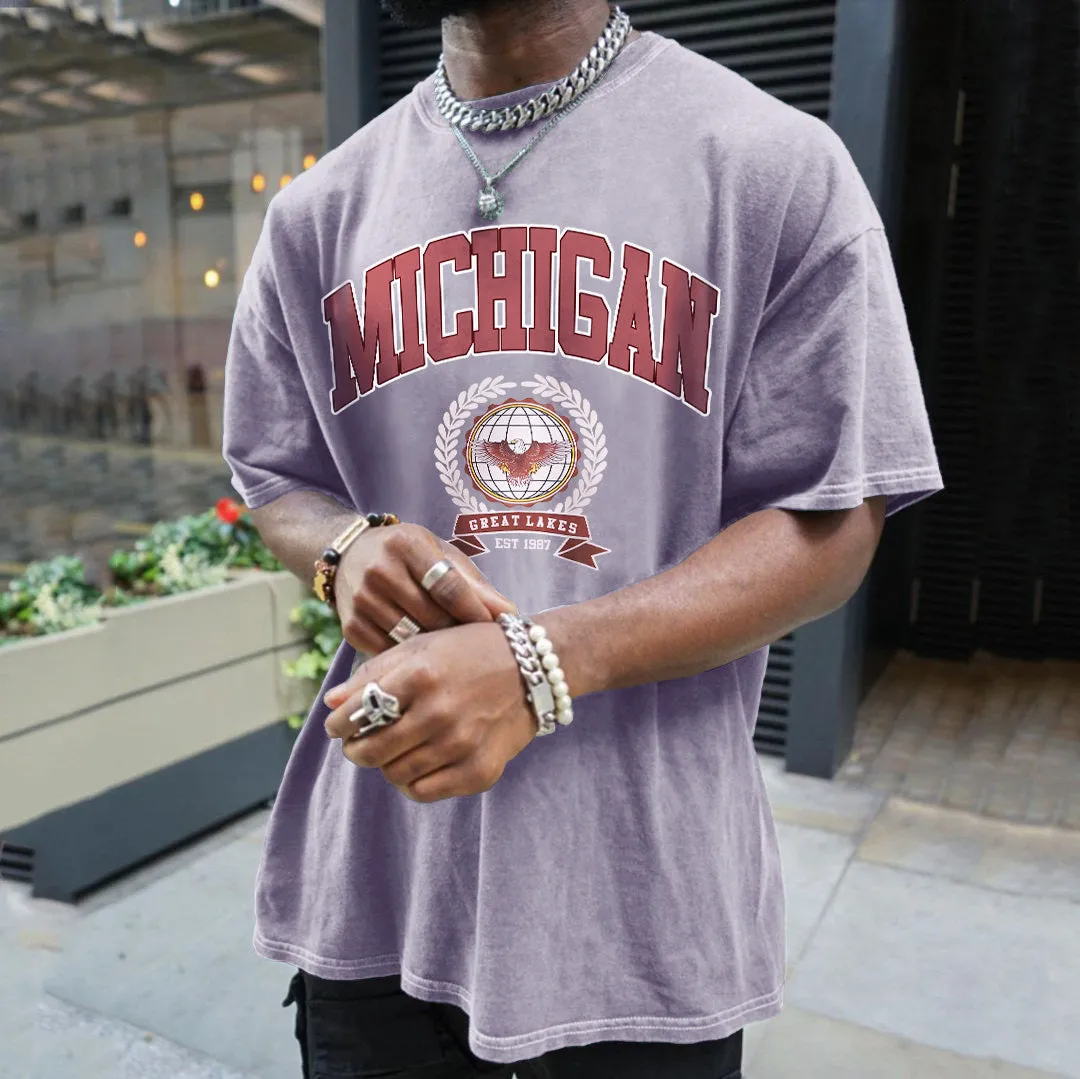 Michigan Graphic Print Men's Fashion T-Shirt sold by Shopnova product image thumbnail 3