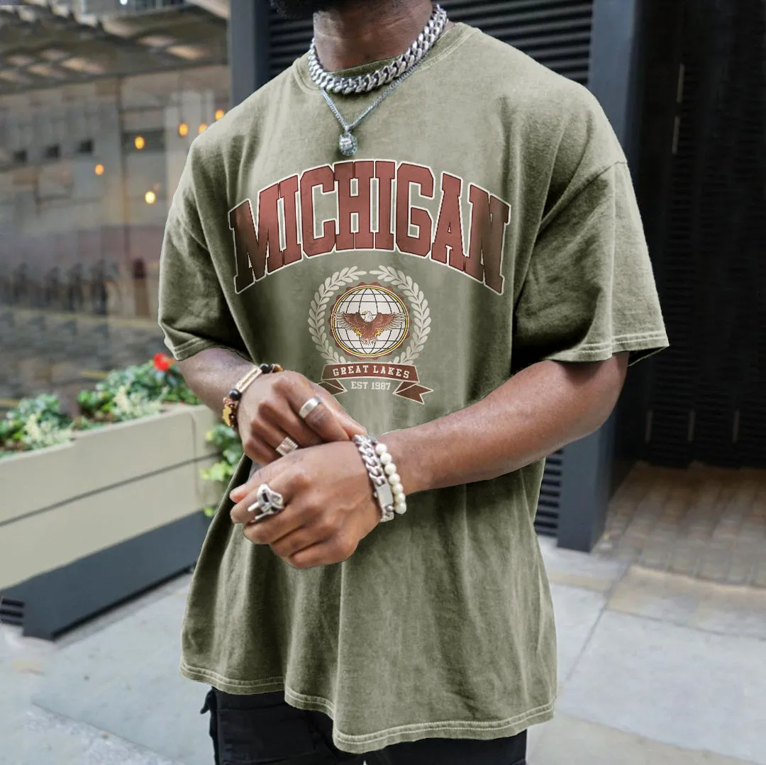 Michigan Graphic Print Men's Fashion T-Shirt sold by Shopnova product image thumbnail 2
