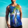 Easter Cross Blue Tie Dye Print Fashion Casual Vintage Tank Top sold by Shopnova