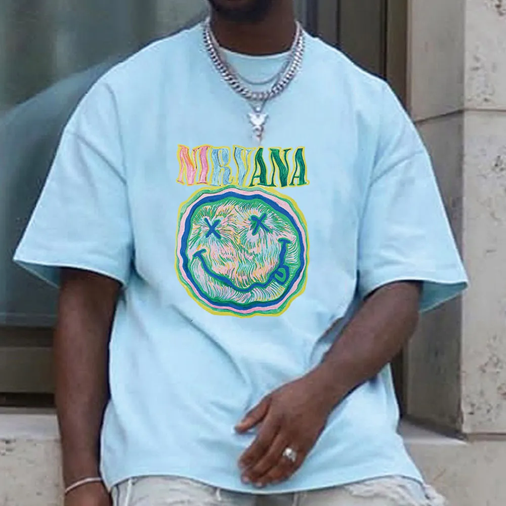 Smiley Alphabet Graphic Print Men's Short Sleeve T-Shirt sold by Shopnova product image thumbnail 2