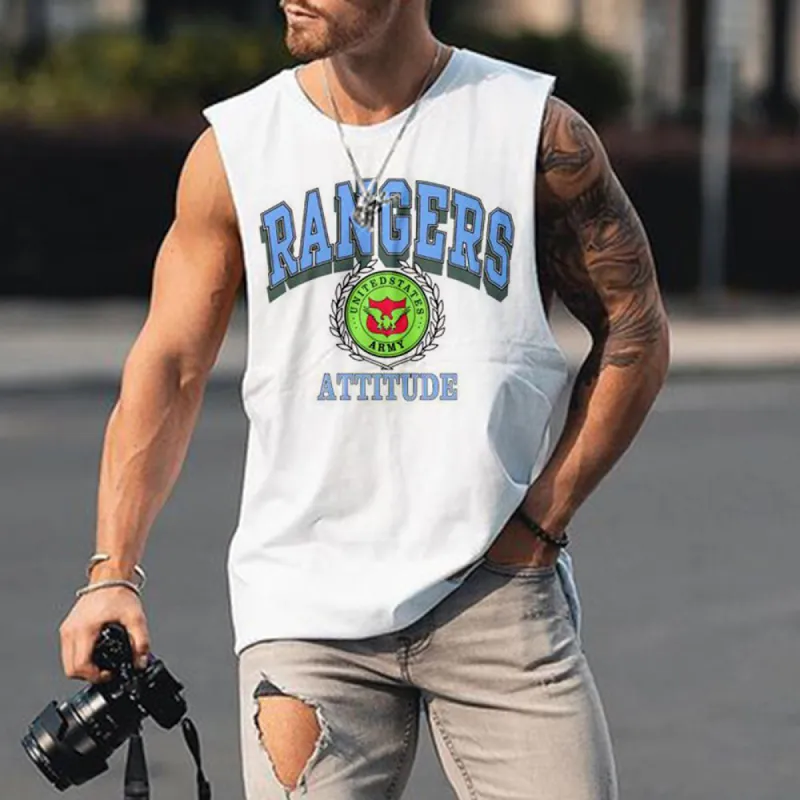 RANGERS Graphic Print Casual Basic Men's Tank Top sold by Shopnova