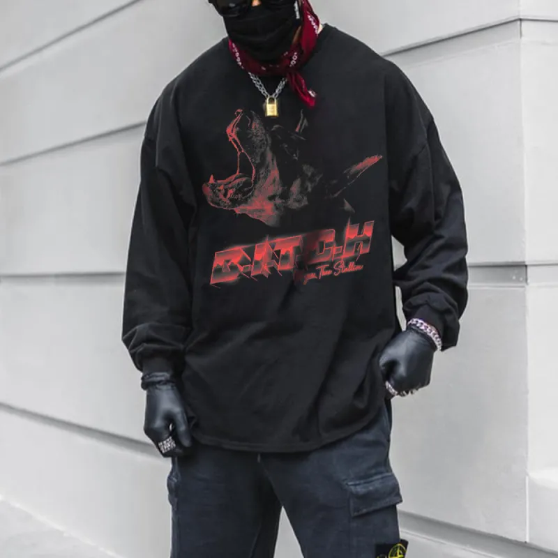 Doberma Men's Dog Print Long Sleeve T-Shirts -A sold by Shopnova