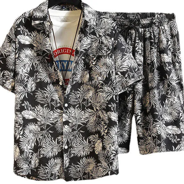 Hawaiian Plant Print Resort Style Beach Suit sold by Shopnova product image thumbnail 3