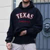 Texas Print Men's Fleece Oversize Hoodie Black 320g sold by Shopnova