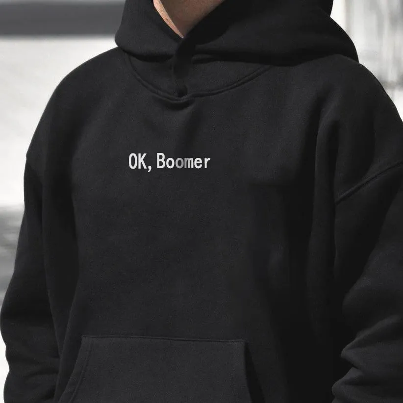 OK, Boomer Men's Fashion Loose Fit Hoodies sold by Shopnova product image thumbnail 2