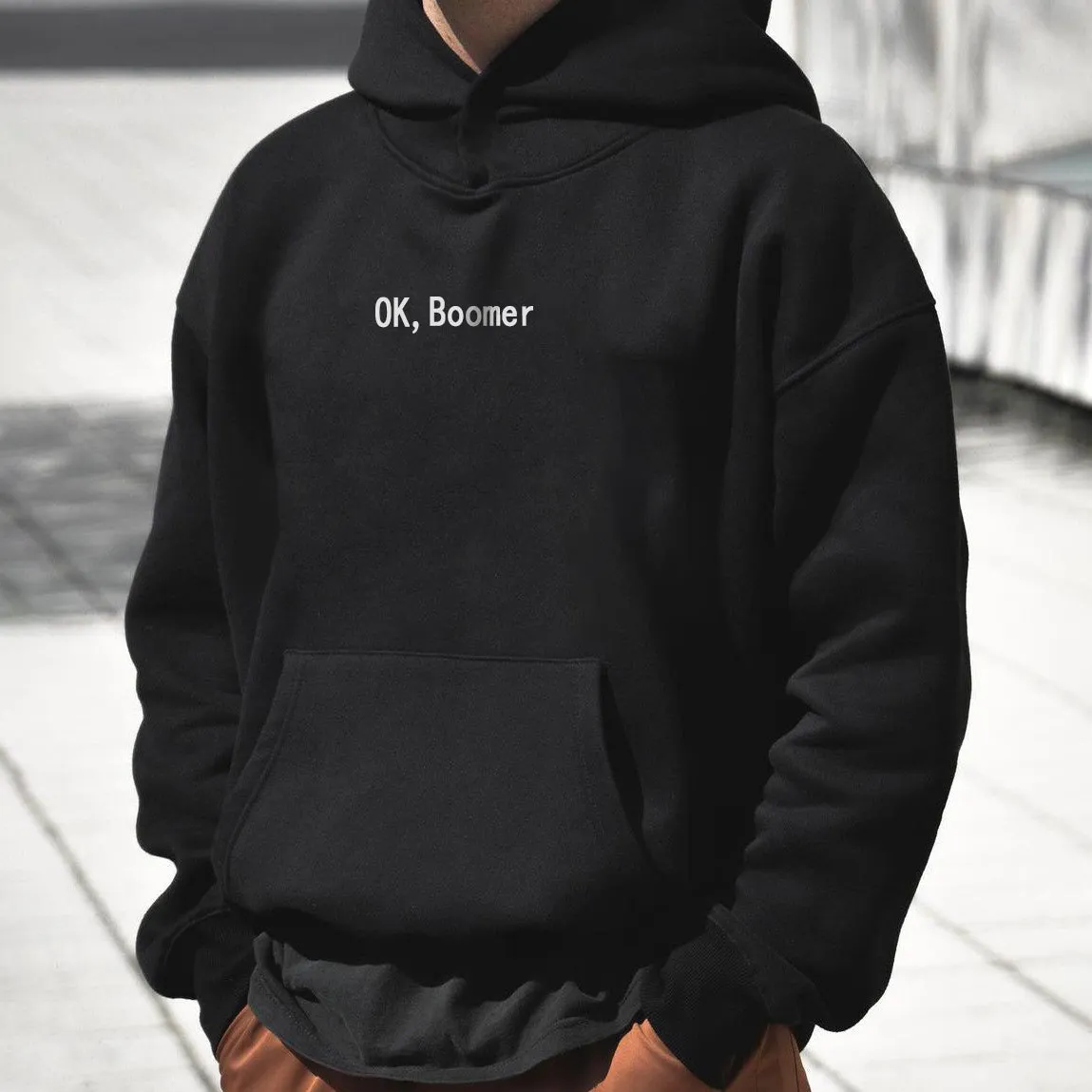 OK, Boomer Men's Fashion Loose Fit Hoodies sold by Shopnova