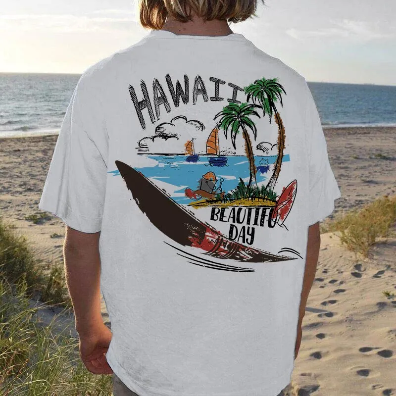 NOVAROPA™ Hawaii Beautiful Day Men's T-shirt sold by Shopnova product image thumbnail 3