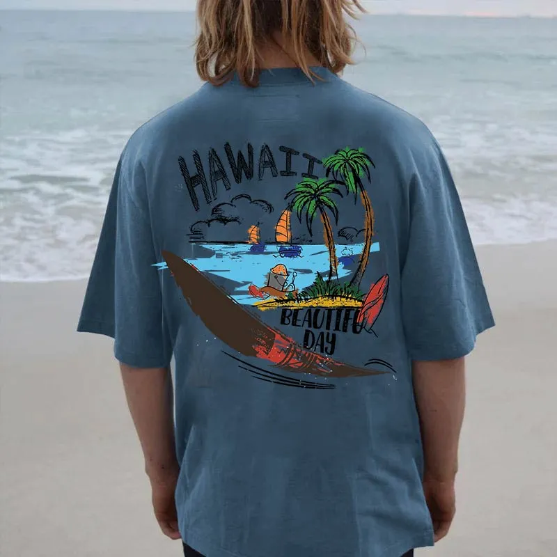 NOVAROPA™ Hawaii Beautiful Day Men's T-shirt sold by Shopnova product image thumbnail 2