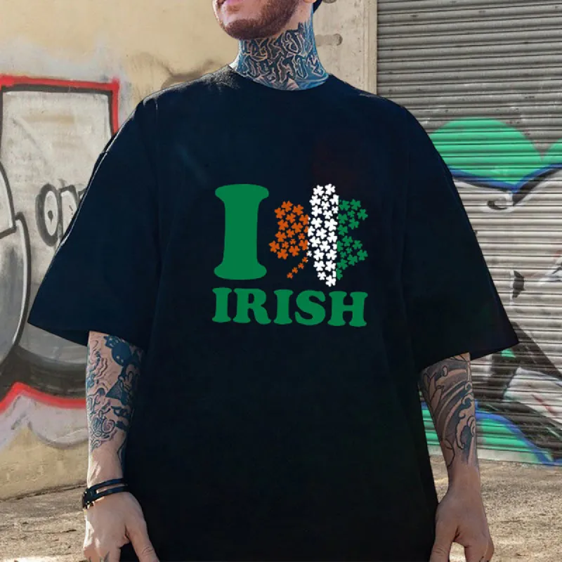 Love for Ireland Shamrock Heart Irish Pride Tee sold by Shopnova