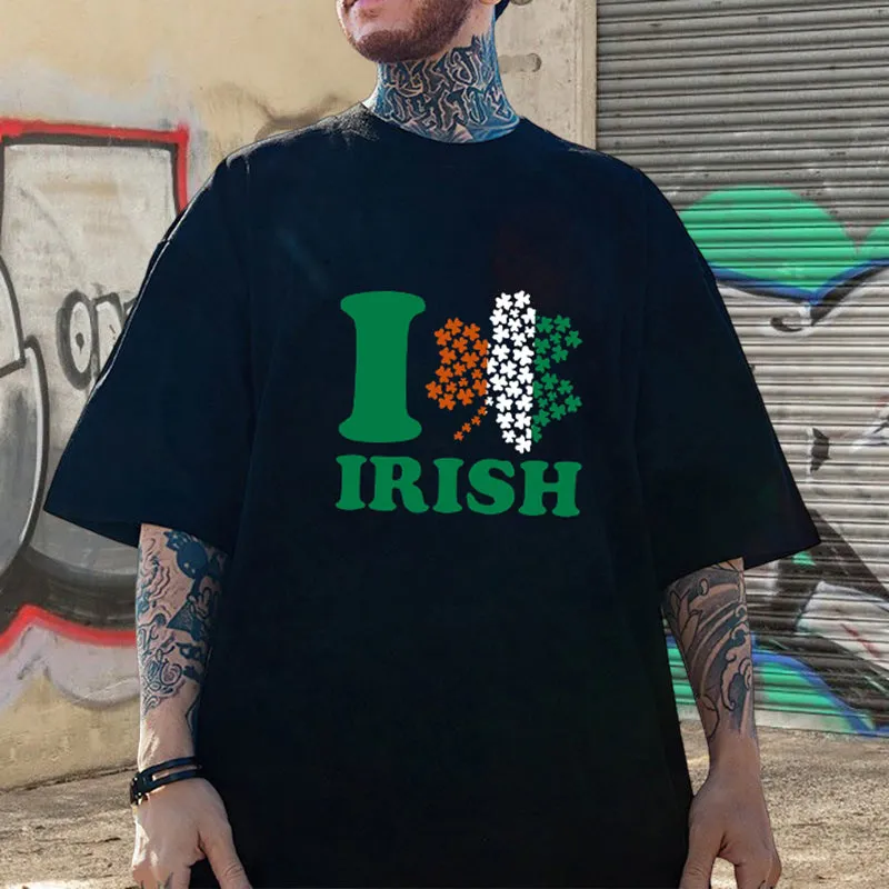 Love for Ireland Shamrock Heart Irish Pride Tee sold by Shopnova