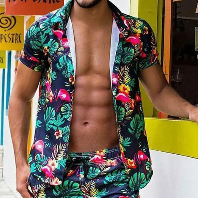 Trendy Street Animal Plant Size Shirt Shorts Casual Vacation Hawaii Two-Piece Set sold by Shopnova product image thumbnail 2