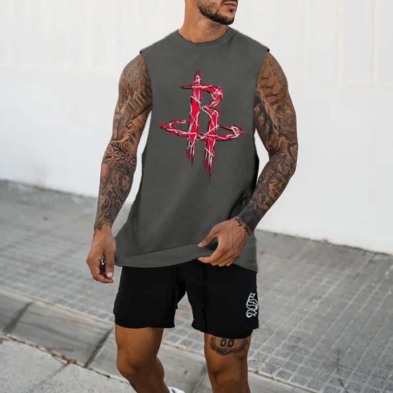 Rocket Graphic Print Casual Men's Tank Top sold by Shopnova