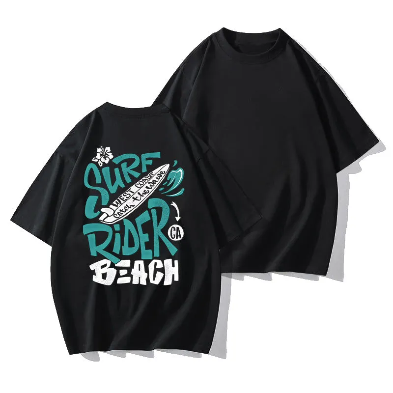 Surf Rider Letter Print Men's Oversize T-shirt sold by Shopnova product image thumbnail 3