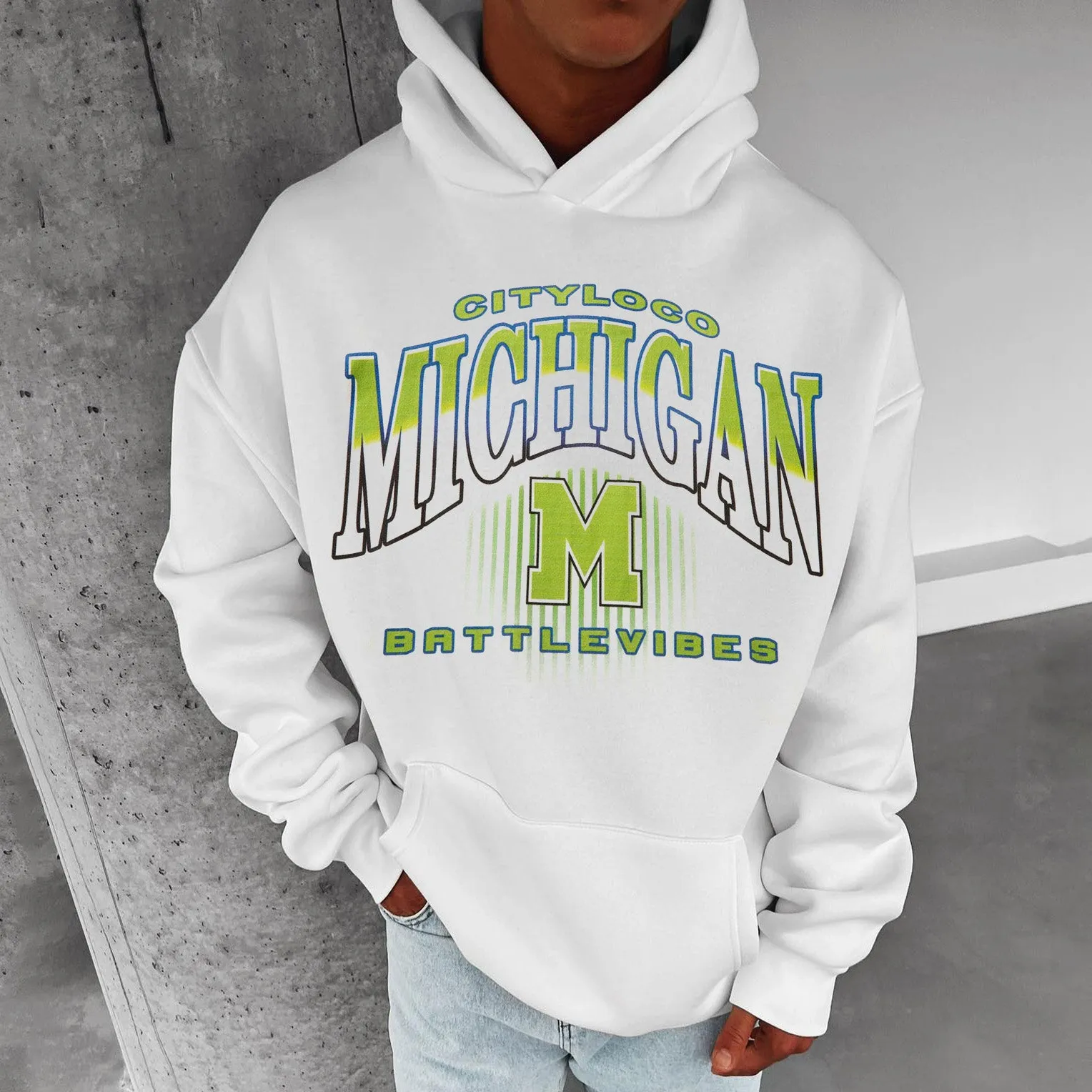 Michigan City Name Men's Oversized Hoodies sold by Shopnova