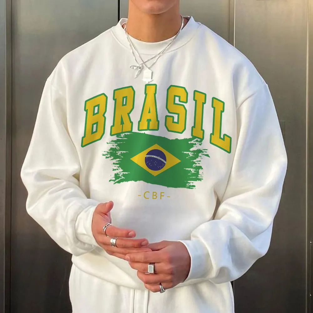 Brasil Soccer Men's Crew Neck Sweatshirt sold by Shopnova product image thumbnail 2
