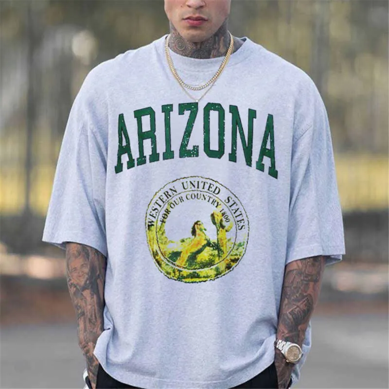 Street Crew Neck Casual Print Short Sleeve T-Shirt made by Shopnova