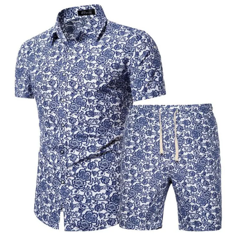 Men's lapel Print Two-piece Suit sold by Shopnova