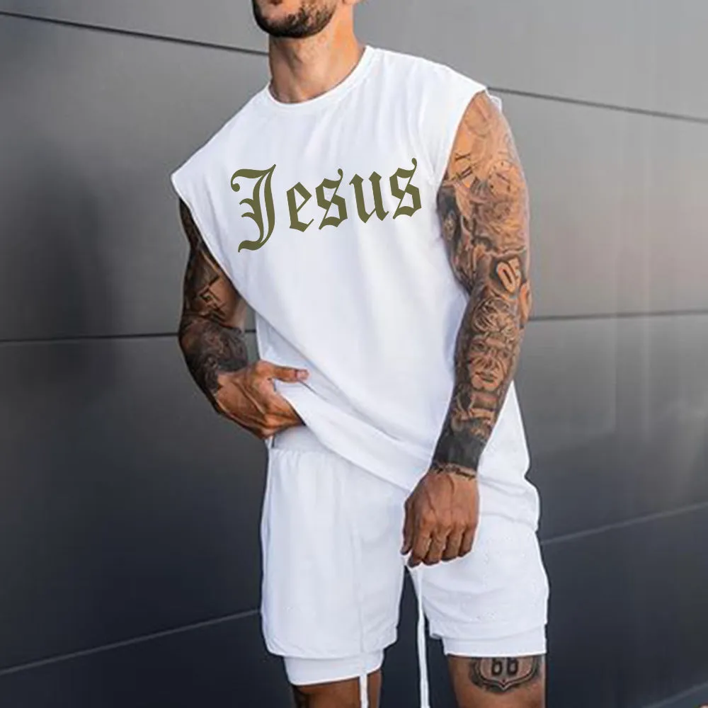 Jesus Men's Casual Stylish Tank Top sold by Shopnova