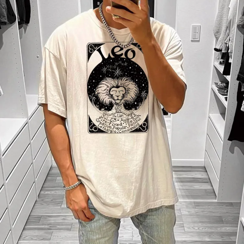 Leo Graphic Print Casual Men's T-Shirt sold by Shopnova