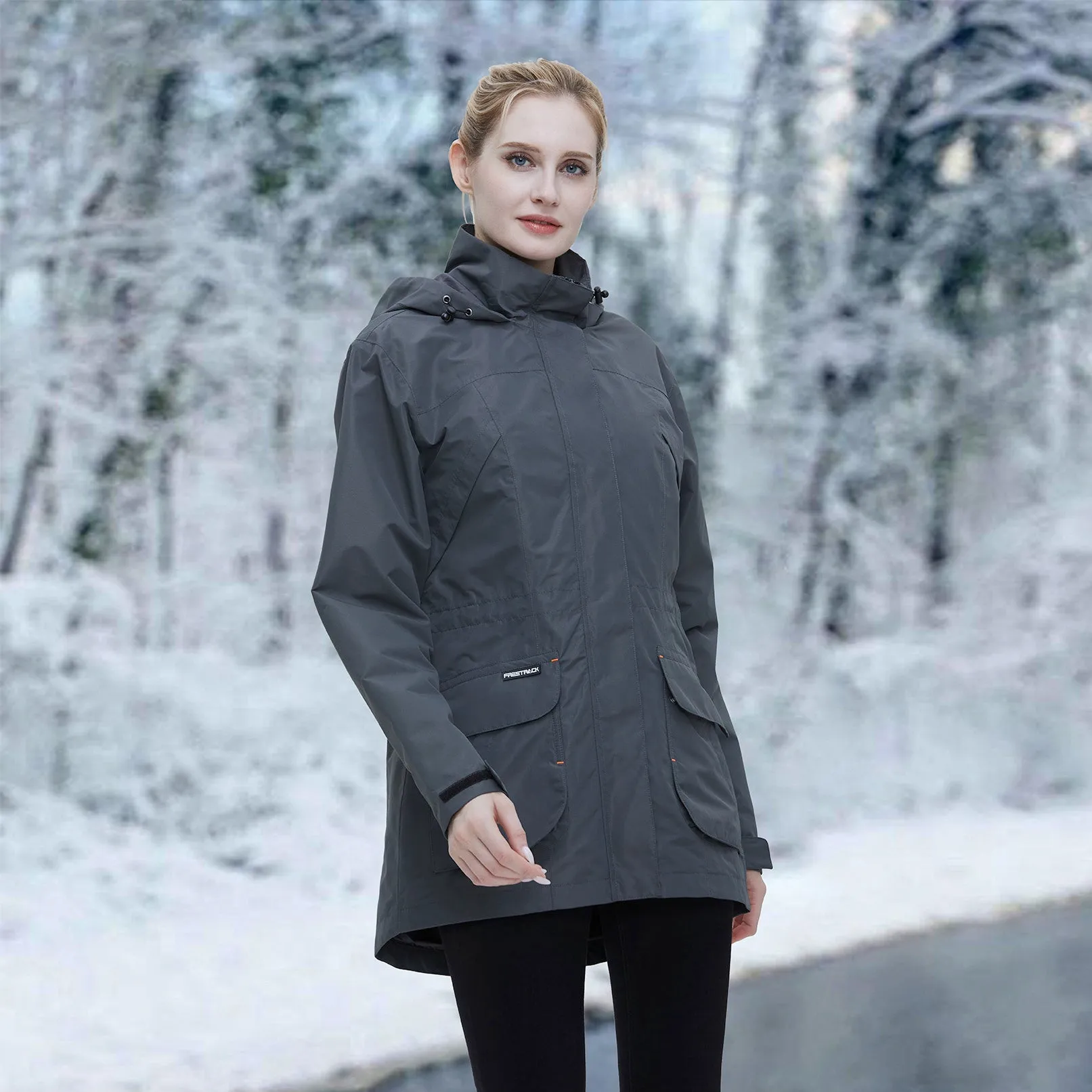 Freetrack Women's Waterproof Cycling Rain Hooded Jacket Running/Hiking/Golf Windbreaker Jacket sold by Shopnova product image thumbnail 2