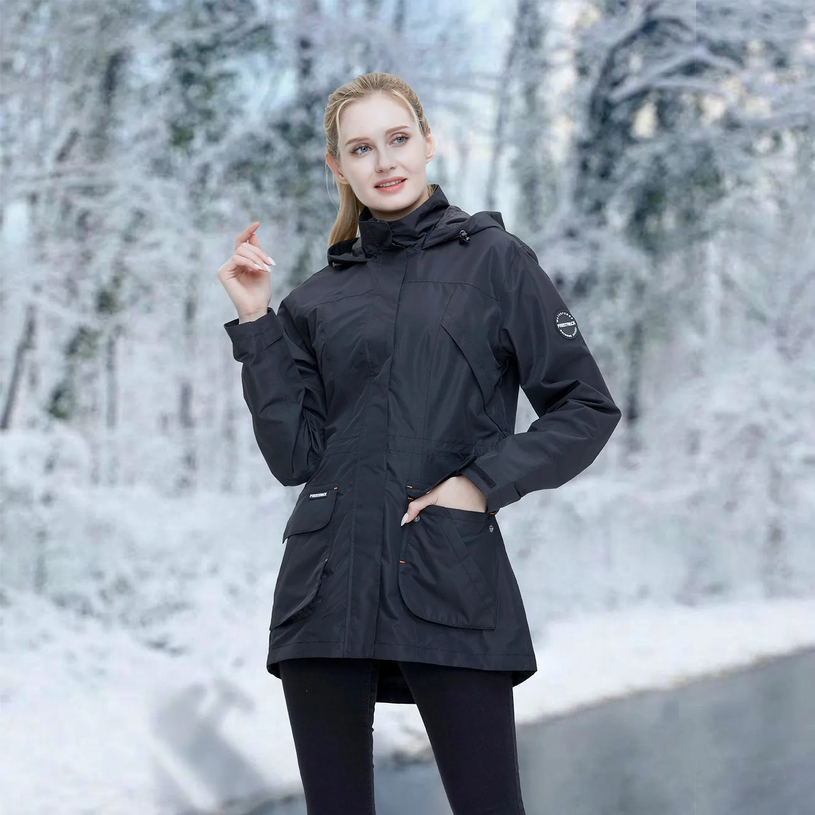 Freetrack Women's Waterproof Cycling Rain Hooded Jacket Running/Hiking/Golf Windbreaker Jacket sold by Shopnova