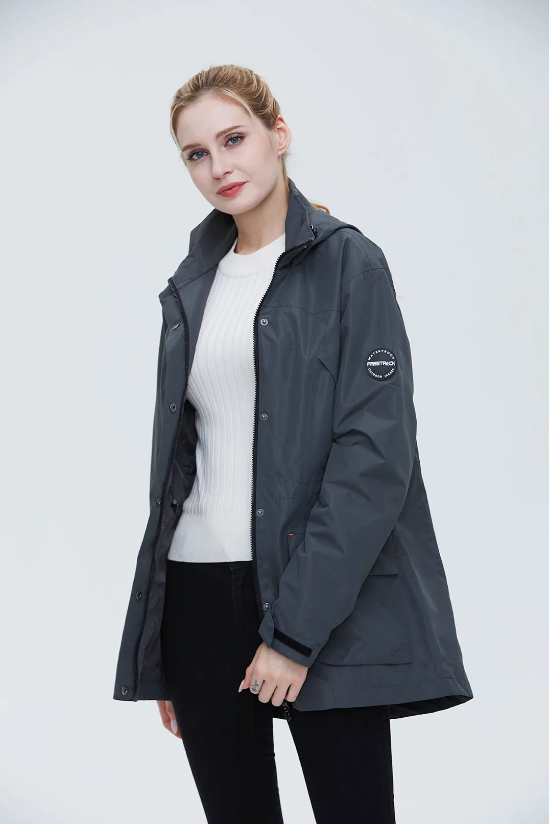 Freetrack Women's Waterproof Cycling Rain Hooded Jacket Running/Hiking/Golf Windbreaker Jacket sold by Shopnova product image thumbnail 5